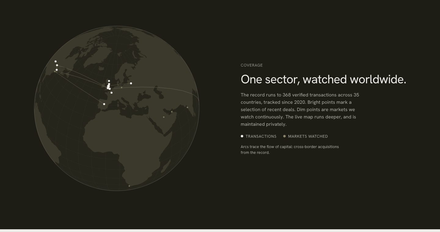 A globe of verified education deals and markets watched