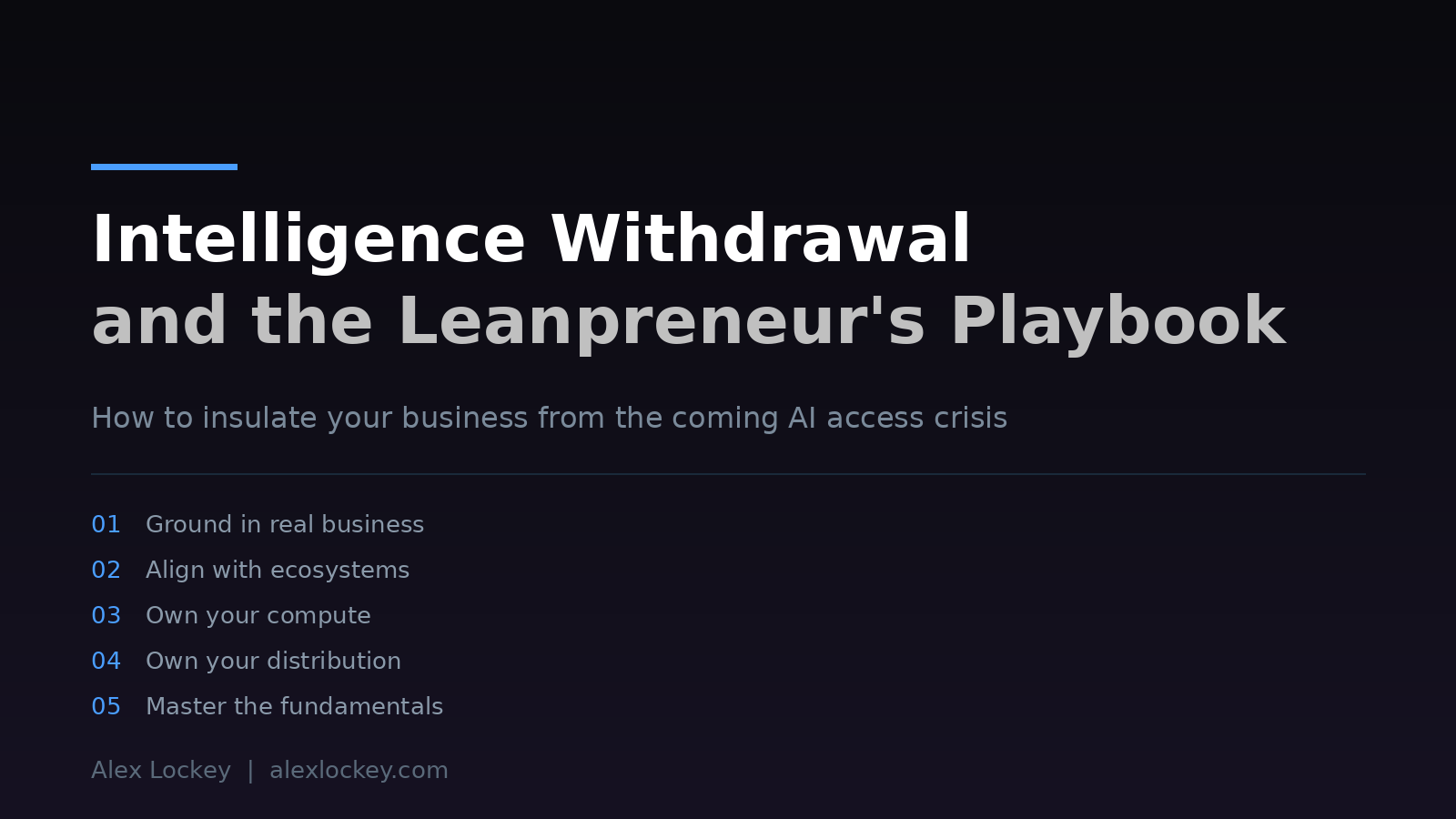 Intelligence withdrawal: how to insulate your business when the AI subsidies end.