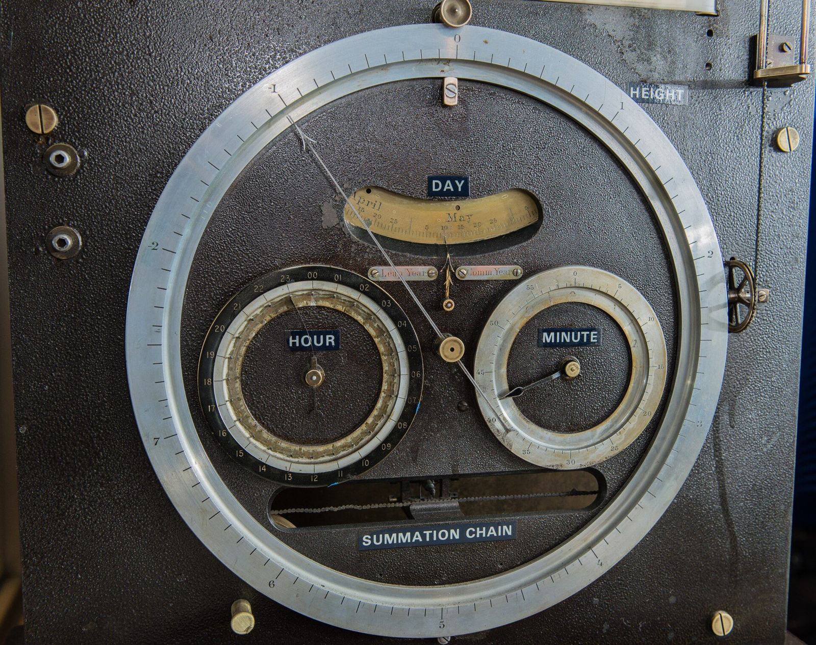 Dials of a mechanical tide predicting machine